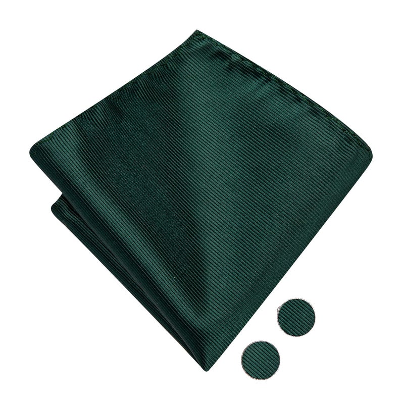 Dubulle Mens Dark Green Paisley Striped Bowtie Set Pretied Bowtie for Men and Pocket Square Set Wedding Business - Image 5